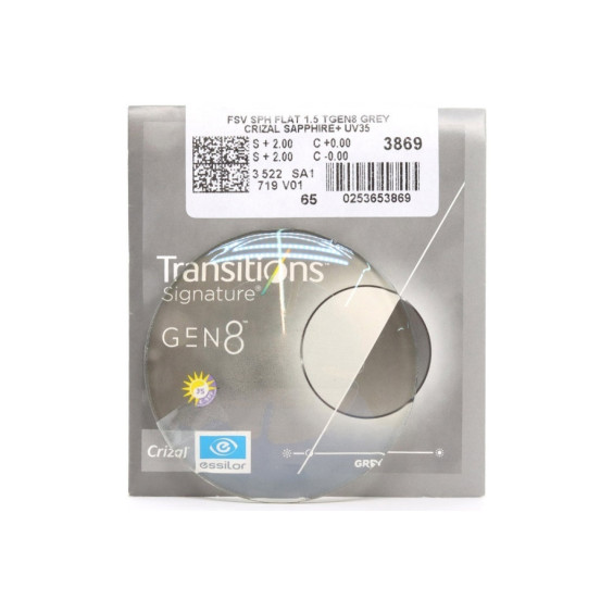 Essilor 1.5 Orma Transitions GEN 8 Brown/Grey Crizal Easy Pro
