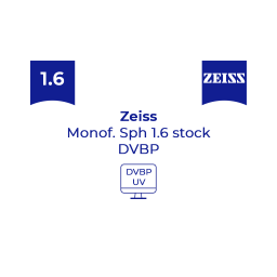 Лінзи для окулярів Zeiss Monof. Sph 1.6 stock DVBP UV